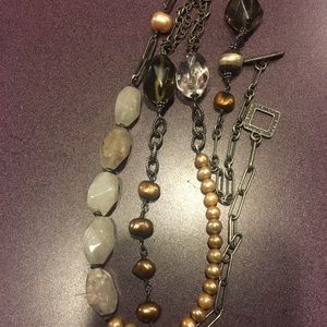 SILPADA Long Champagne Pearl & Quartz Necklace